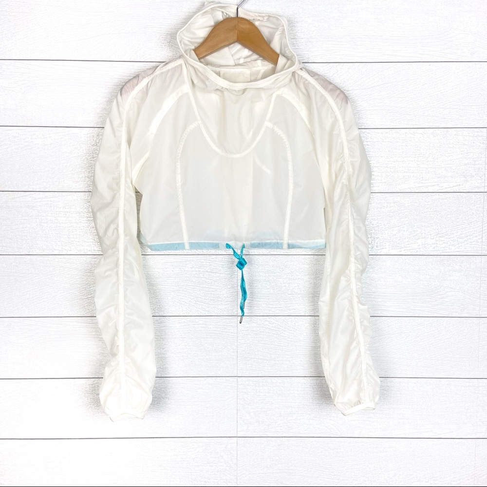 Lululemon Cropped Windbreaker Hooded Jacket White